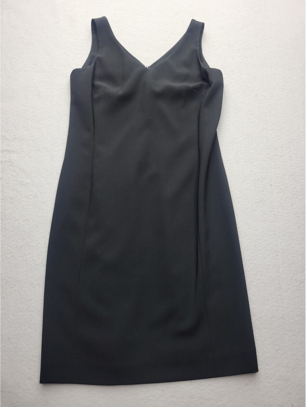 Jones New York Womens Dress 12P Black A Line Midi Sleeveless Solid